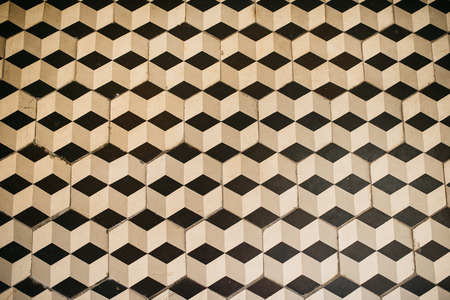 Old tile on the groundの写真素材