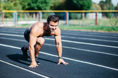 athlete at the start of the treadmill