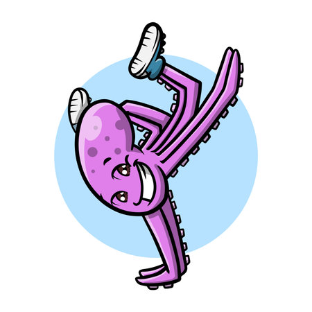 Smiling Purple Octopus Mascot Illustrationのイラスト素材