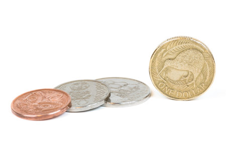 Isolated new zealand money coinsの写真素材