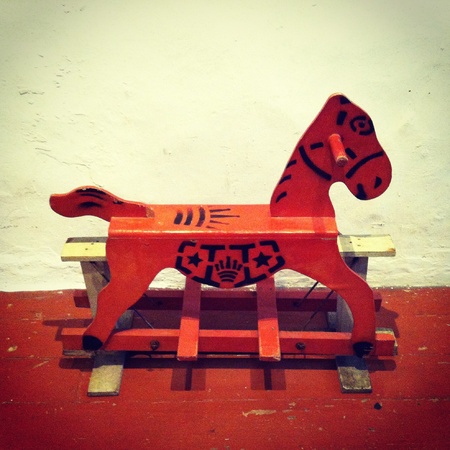 Cute wooden horse toyの素材