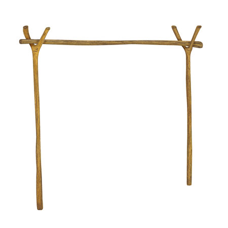 Watercolor illustration of wooden sticks for cooking over a campfire on a white background. Hand drawnの写真素材