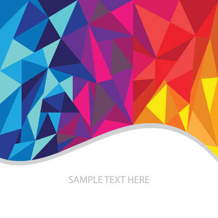 Abstract polygon vector and illustration background consisting colorful triangles.Mosaic motif geometrical pattern texture backdrop. ,can be use for designing brochure,leaflets,visiting cards,etcのイラスト素材