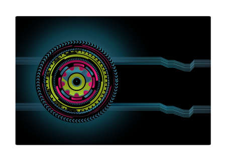 Abstract modern technology gear wheel dynamic futuristic background.Vector illustrationのイラスト素材