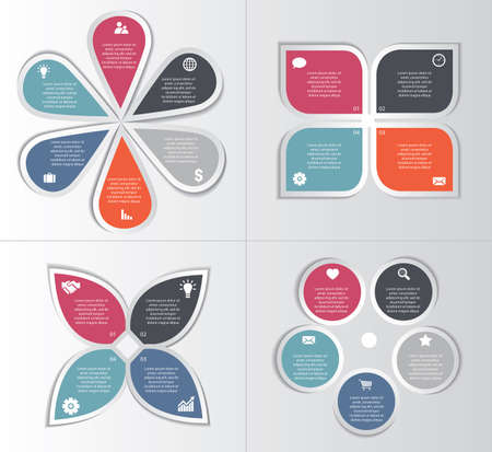 Business concept abstract design.Flower Infographic templateのイラスト素材