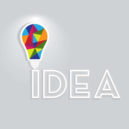 Creative light bulb Idea concept background for poster flyer cover brochure  backdrop banner template business, abstract background. vector illustration triangle geometric polygon pattern design.textのイラスト素材