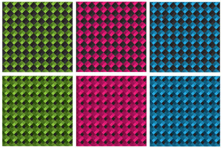 vector illustration set of seamless geometric retro square patterns background collection.Endless repeat texture graphic modern design for wallpaper,packaging,banners,invitations,business cards,fabricのイラスト素材