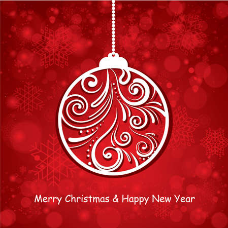 White intricate x mas ball on an abstract blur  light with text and space.Holiday greeting card.object and ornament.Can be use for leaflet.の写真素材
