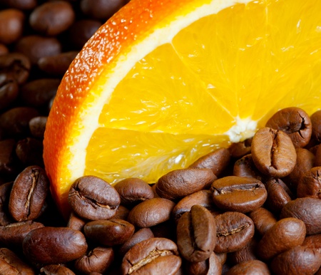 Coffee and orangeの写真素材