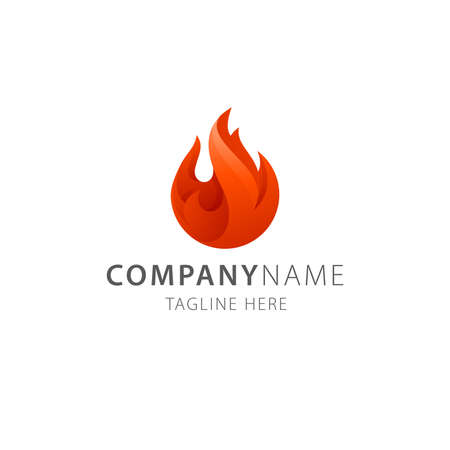 Fire flame elegant template logo vectorのイラスト素材