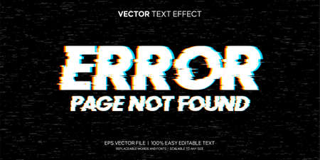Error not found glitch editable text effectのイラスト素材
