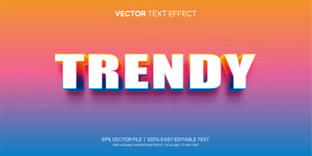 trendy modern 3d style editable text effectのイラスト素材