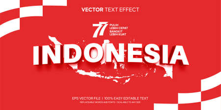 indonesian 77 independence editable text effectのイラスト素材