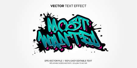 graffiti 3d style most wanted editable text effectのイラスト素材