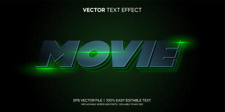 Movie luxury stlye editable text effectのイラスト素材