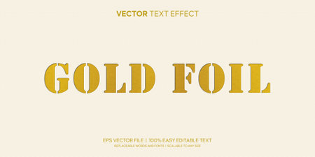 gold foil paper editable text effectのイラスト素材