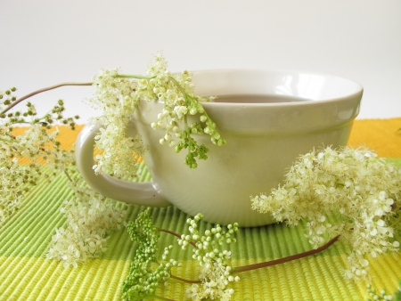 Tea with meadowsweetの写真素材
