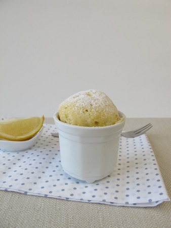 Lemon mug cake from microwaveの写真素材