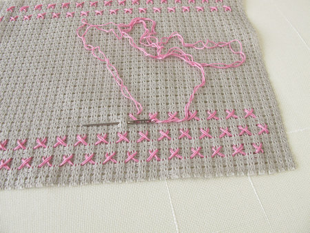 Cross-stitch on canvas