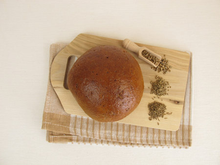 Rye bread with caraway seeds, coriander and aniseの写真素材