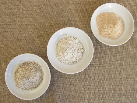 Rye flour, rye croats and dried rye sourdoughの写真素材