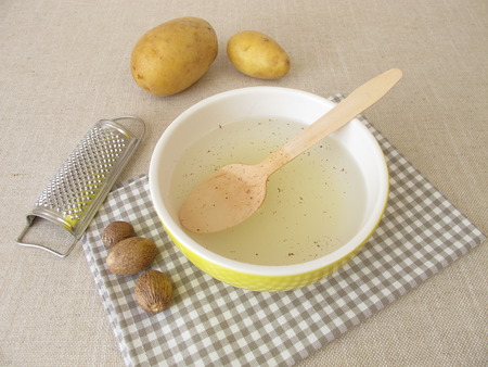 Dumpling broth with nutmegの写真素材