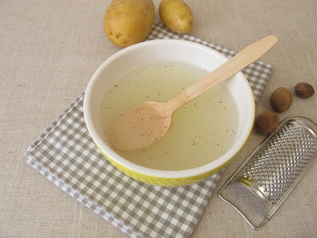 Dumpling broth with nutmegの写真素材