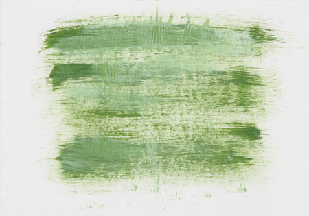 Brushed and scratched acrylic painting in the color green with whiteの写真素材