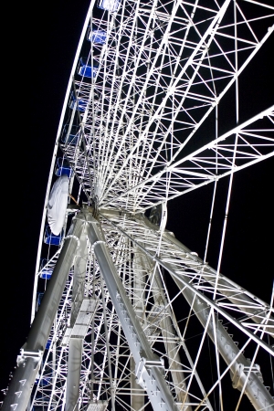Ferris wheel Wheel of Vision at Burgplatz Duesseldorf  Dusseldorf, Germany, old town, during the christmas season 2012の写真素材