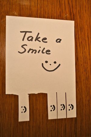 Nehmen Sie ein Lächelnの写真素材