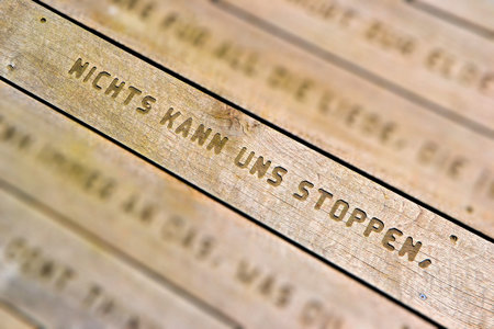 Wooden planks of a bridge in Magdeburg