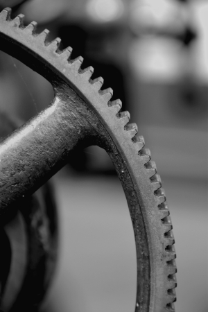 Gears of an old machineの写真素材