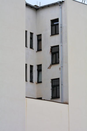 Facade of a house in a backyard