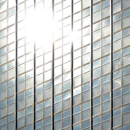 glass facade of an office building in the center of Berlinのeditorial素材