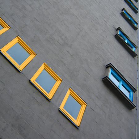 Detail of the facade of at observation tower in Magdeburgのeditorial素材