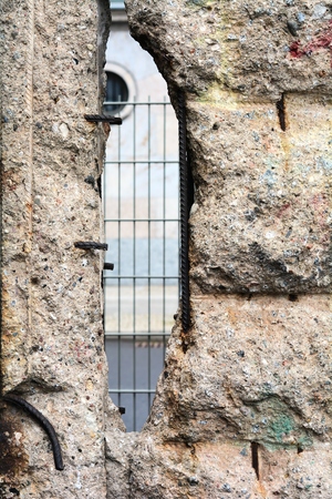 Remains of the Berlin Wall in the city center of Berlinの写真素材