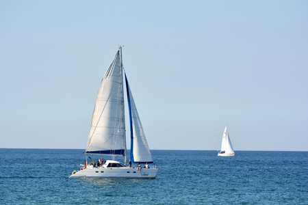 HEILIGENDAMM, GERMANY - August 28, 2014 : Sailboats in the Baltic Sea in Heiligendammのeditorial素材