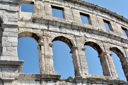 The arena in the old town of Pula in Croatiaのeditorial素材