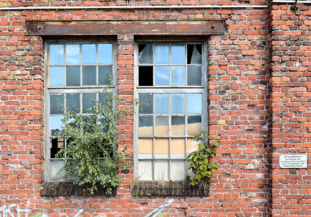 facade of an abandoned abandoned factory