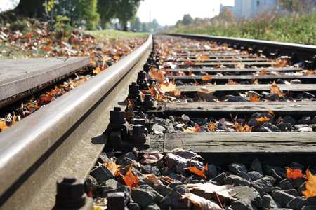Railroad Tracks at the port of Magdeburg of