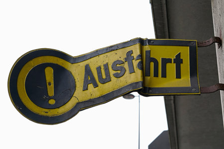 sign on a driveway in Cologneの写真素材