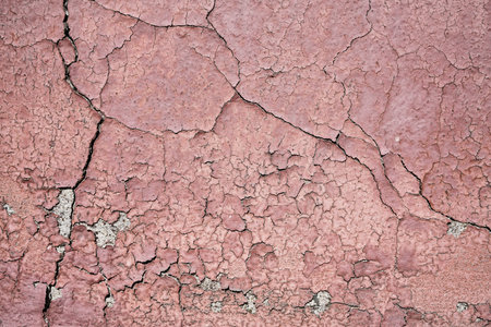 Damaged surface of the facade of a houseの写真素材