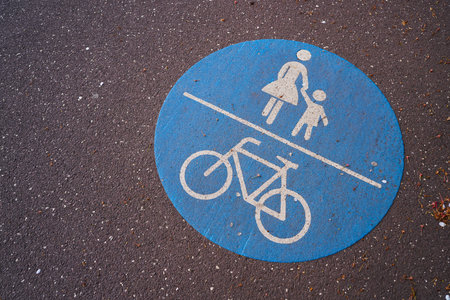 Way for cyclists and pedestrians in the city of Magdeburg