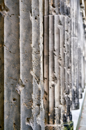 Close-up of columns in Berlinの写真素材