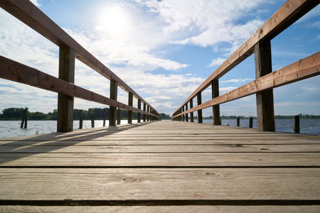 Boat landing stage on the banks of the river Havel near TÃ¶plitz in Germany