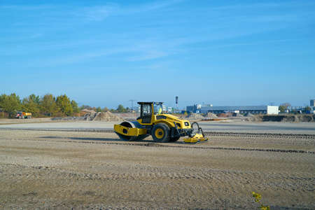 MAGDEBURG, GERMANY - NOVEMBER 12, 2020: Construction site in an industrial estate in the Rothensee district in the north of Magdeburg in Germanyのeditorial素材