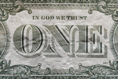Detail of a one dollar banknote
