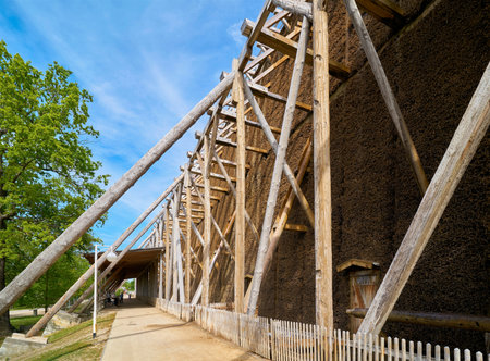 Bad Salzelmen, Germany - May 09, 2020: Graduation house in the spa gardens of Bad Salzelmen in Germanyのeditorial素材