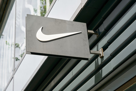 Berlin, Germany â May 26, 2022: Store of the sporting goods manufacturer Nike on the Kurfuerstendamm in Berlinのeditorial素材