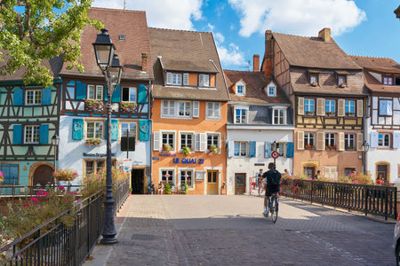 Colmar, France â August 28, 2022: the picturesque colorful medieval old town of Colmar in the Alsace region of Franceのeditorial素材